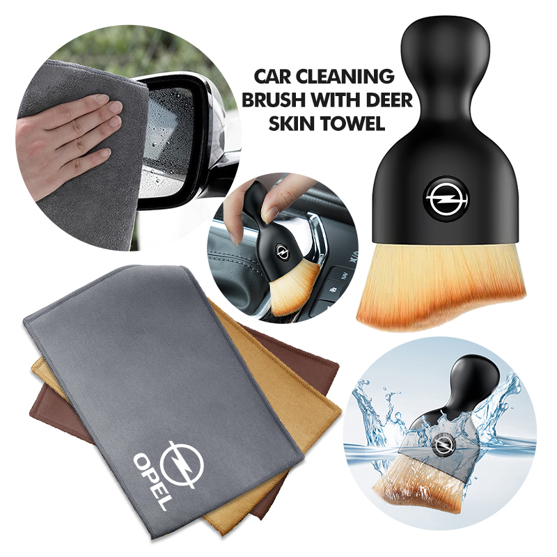 Car Cleaning Brush - Car Soft Brush With Wash Towel