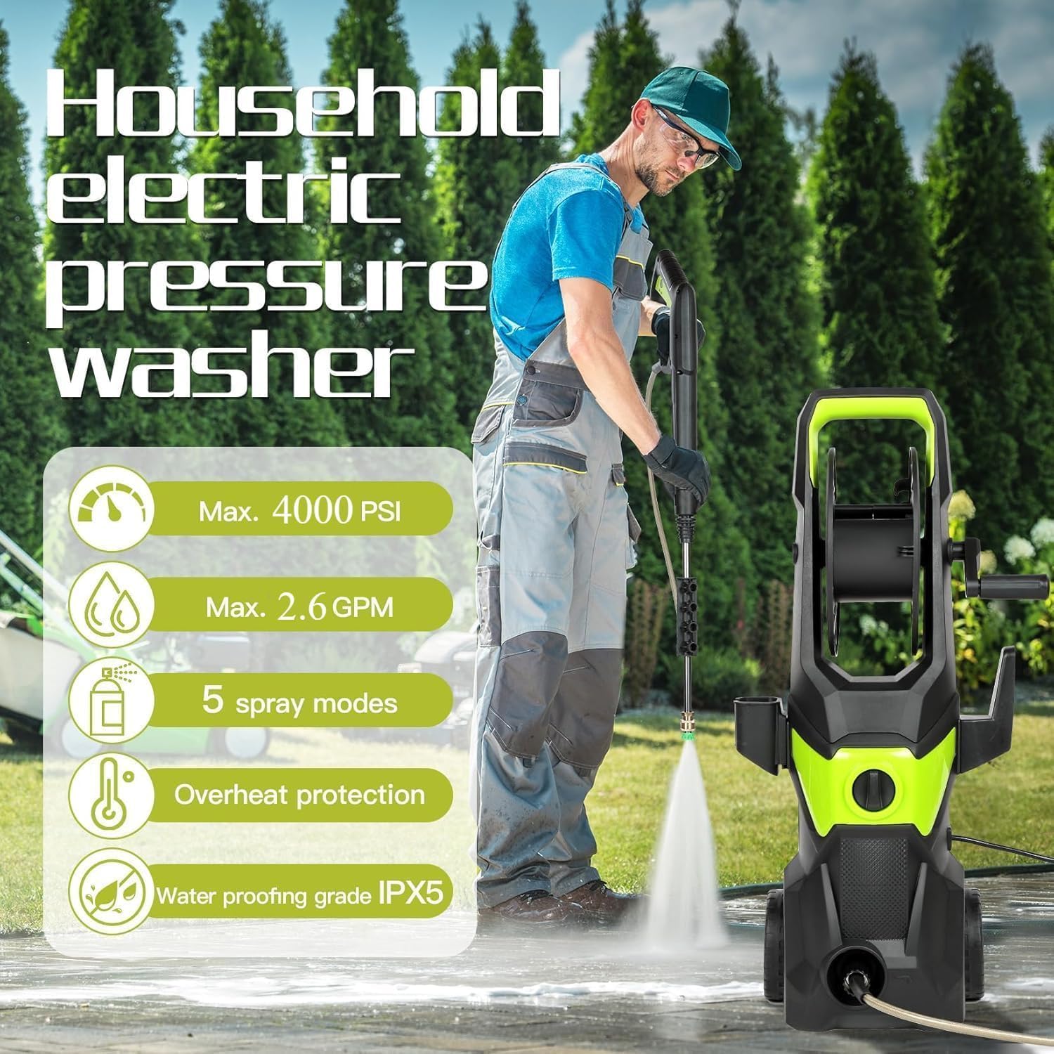 4000PSI Electric Pressure Wash - огляд і ціна Pressure Washer Foam Gun